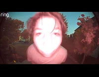 Boy shouts and greet mom at camera