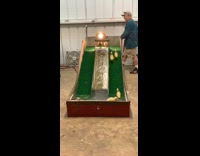 Little ducks going up and down water slide