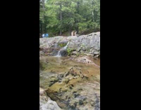 Two women black and white bikini tiktok dance river