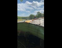 Racoon pops out from mobile home 