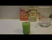 Baking soda and vinegar extinguishes lit candle 