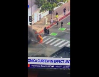 People take picture car on fire street Part 2