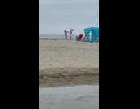 Two girls ring light tiktok dance beach 