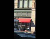 Collab winy - Guy carries dog on shoulders while walking