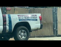 Dog poop scooping business design on truck