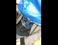 NSFW Drunk Man Tries to Drink Beer Through Blue Ikea Bag
