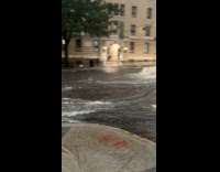 Pipe burst caused flood during heavy rain