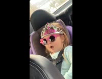 Baby girl mouths lyrics before you go