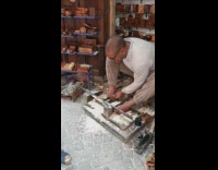 Man craft wood with old traditional technique