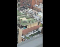 Guy rooftop black martial arts uniform stick 