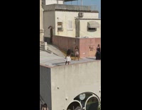 Woman in white dress poses at the balcony Part 1