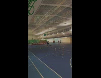 Man practices to pole vault almost reaches the goal