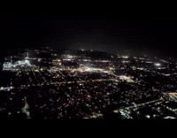 City night lights from the airplane window