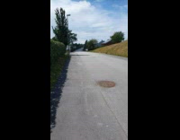 Sun covered by clouds road became dark