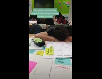 Girl naps with dont bother me note 