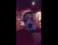 Collab ClipsIG - Guy automatic blue white face mask beer 