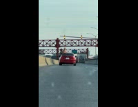 Collab winy - Woman twerk on window of red car