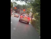 Collab WINY - White car with BYE BABE license plate