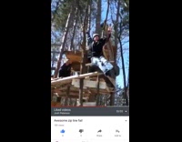 Boy swings on a tree swing and falls from treehouse onto the ground