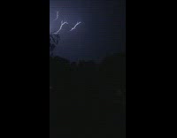 Lightning slow motion illuminate the night sky 