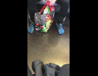 Guy train blue swim glove toe shoes 