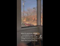 Senior in college reacts to kids going on field trip