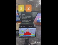 News anchor lady shows teleprompter screen 