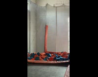 Girl jumps backwards off trampoline fail