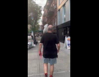 Collab WINY - Man black shirt cockatoo sit on shoulder