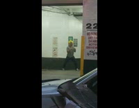 Guy wearing clown nose punches fights air 