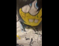 Collab Clips MPUGC - Woman painted emo spongebob pumpkin