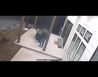 Woman throws ball thrower and smashes ground