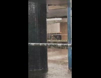 Subway sectioned off white tape mta workers