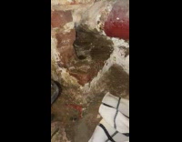 Guy vacuums leaking water from flood 