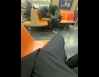 Guy tries to rob sleepy passenger subway