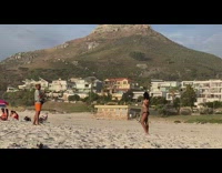Girl beach sunset dancing sand