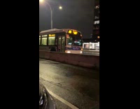 Bus Signals to Turn Left but Stays on Right Side