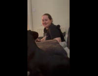 Collab Clips MPUGC - Woman sings little life startling friend and dog