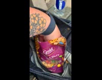 Squirrel waits to be fed food 