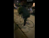Man rides bike fell on the bushes