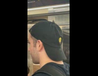 Collab Subway Creatures - Lanternfly crawl on cap of guy in train