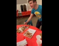 Man crushes Gingerbread house after he loses