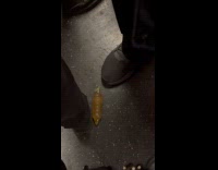 Condom filled with urine on train floor