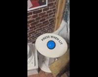 Man pressing button making animatronic penguins sing