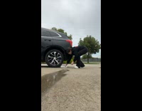 Woman crushes biscuits and ran them over 