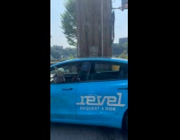 Revel driver sticks out baby yoda puppet 