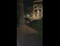 Car of filmer gets wet by the broken sprinkler