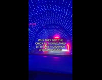 SUBMITTED FIRST TO BITCH - Friends go through light tunnel at drive thru
