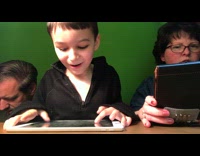 Lamp falls on family playing video game