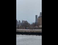 Helicopter fall and crashes on the river